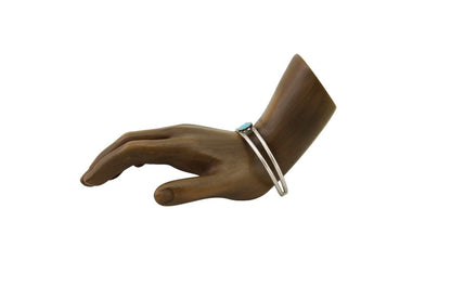 Navajo Hand Stamped Cuff Bracelet Turquoise 925 Silver Native American Artist