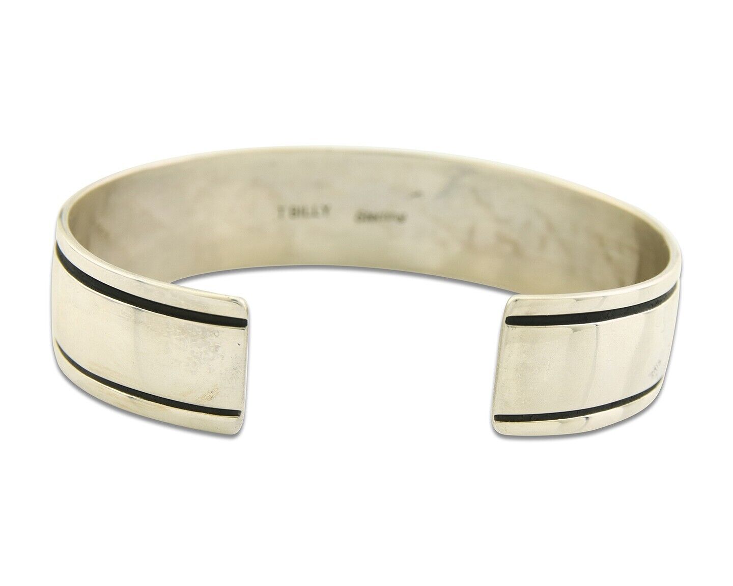 Navajo Bracelet 925 Silver Handmade Cuff Artist Signed Tom Billy C.80's