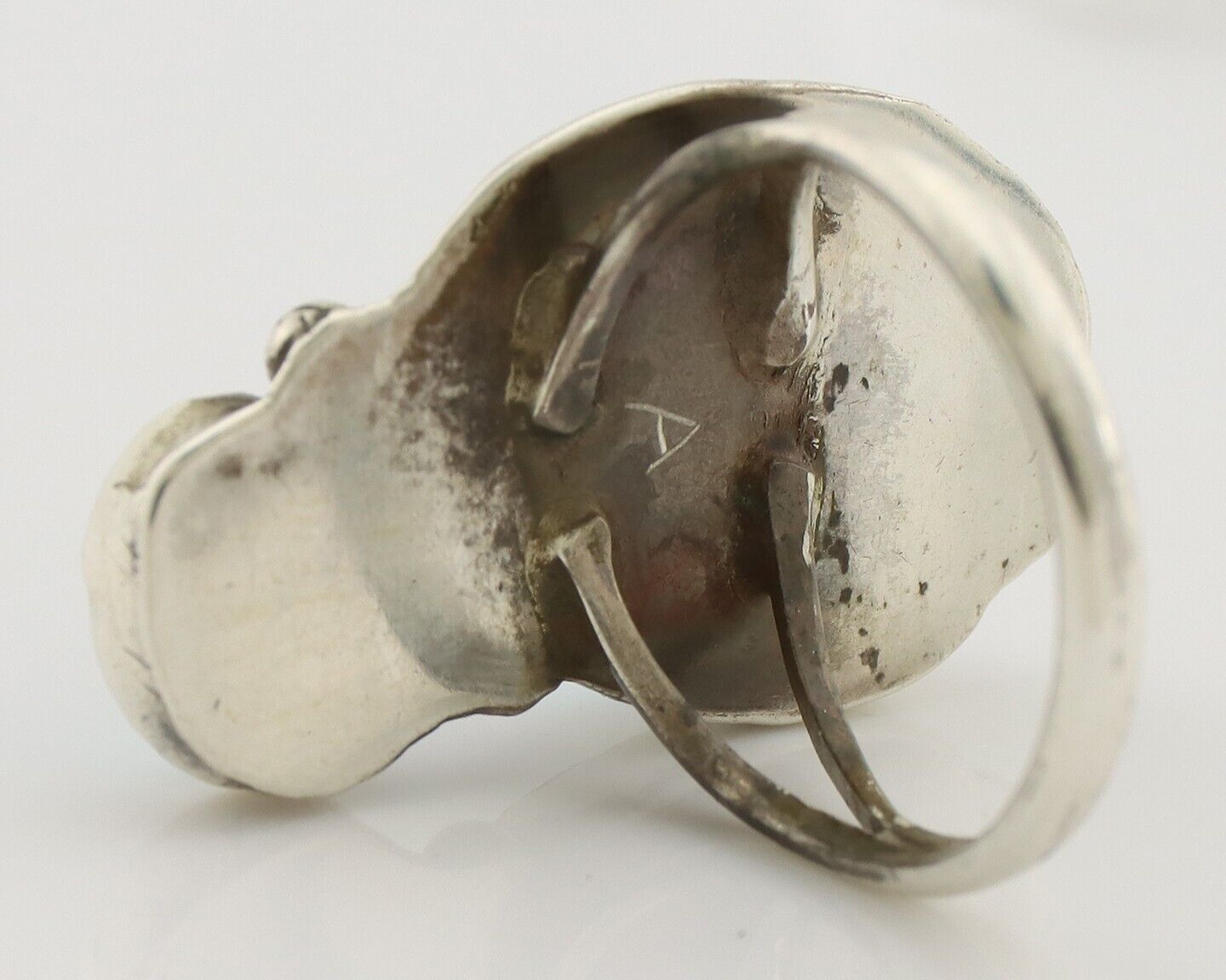Navajo 2 Stone Ring 925 Silver Kingman Turquoise Native American Artist C.80's