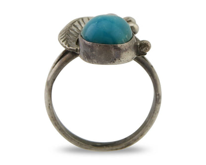 Navajo Handmade Ring 925 Silver Turquoise Signed BP C.80's