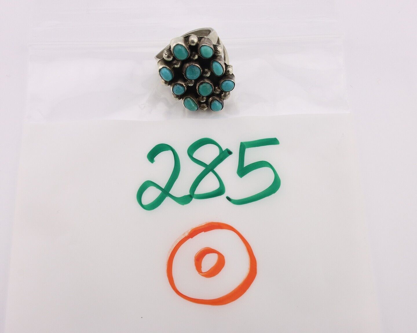 Navajo Ring .925 Silver Natural Blue Turquoise Native American Artist C.80's