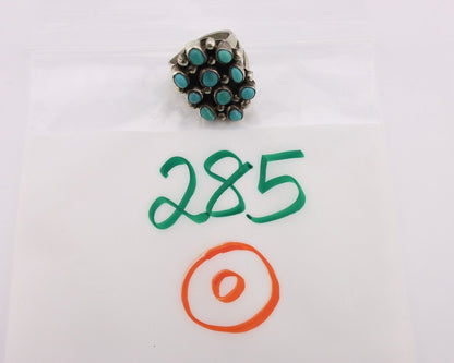 Navajo Ring .925 Silver Natural Blue Turquoise Native American Artist C.80's