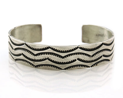 Navajo Cuff Bracelet 925 Sterling Silver Vintage Heavy Hand Stamped