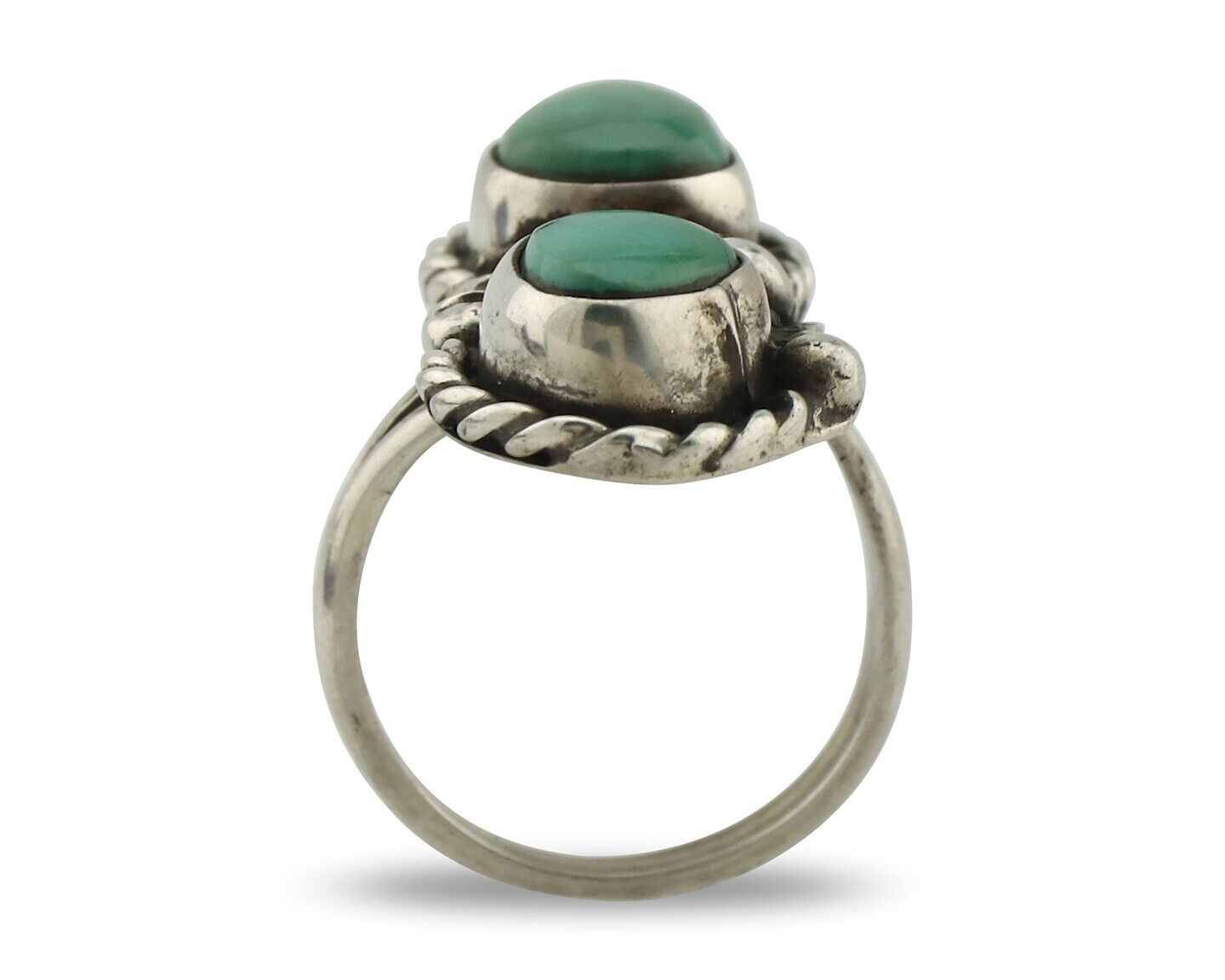Navajo Ring 925 Silver Natural Blue Turquoise Native American Artist C.80's