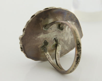 Men Navajo Ring 925 Silver Turquoise Native American Artist C.80's