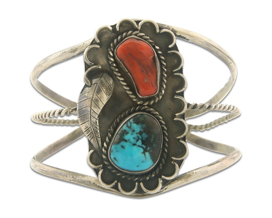 Vintage Navajo Bracelet 925 Silver Handmade Authentic Gemstone Traditional