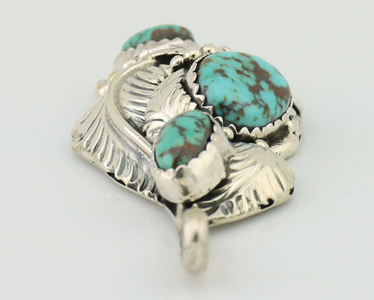 Navajo Pendant 925 Silver Natural Bisbee Turquoise Signed Tom Willeto C.80's