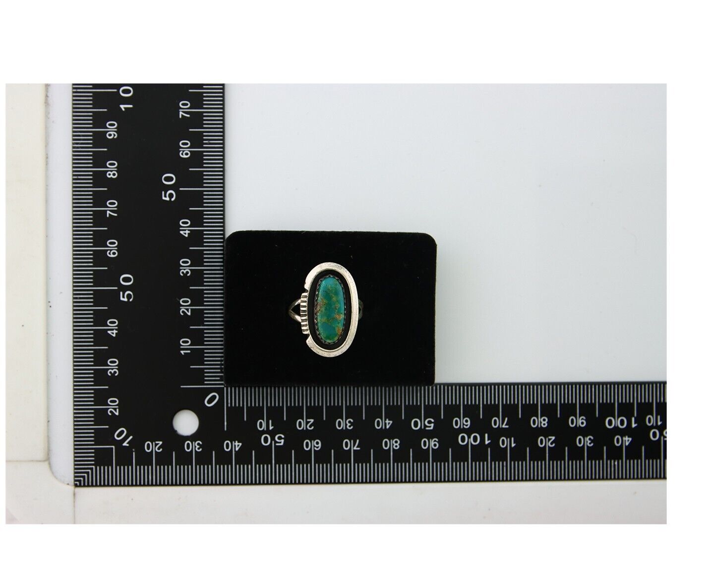 Navajo Ring 925 Sterling Blue Turquoise Native American Artist C.80's