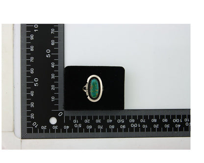 Navajo Ring 925 Sterling Blue Turquoise Native American Artist C.80's