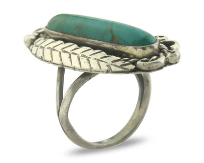 Navajo Ring 925 Sterling Blue Turquoise Artist Signed Richard Yazza C.80's