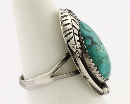 Navajo Handmade Ring 925 Silver spiderweb Turquoise Native Artist C.80's