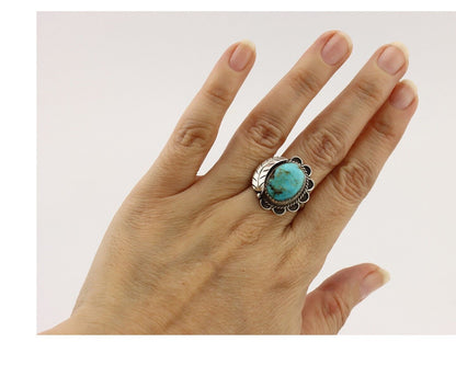 Navajo Handmade Ring 925 Silver Turquoise Native American Artist C.80's