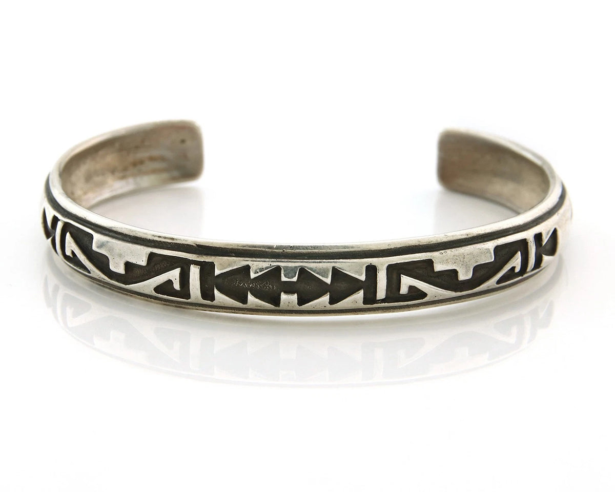 Navajo Cuff Bracelet 925 Sterling Silver Vintage Handmade Signed T Singer