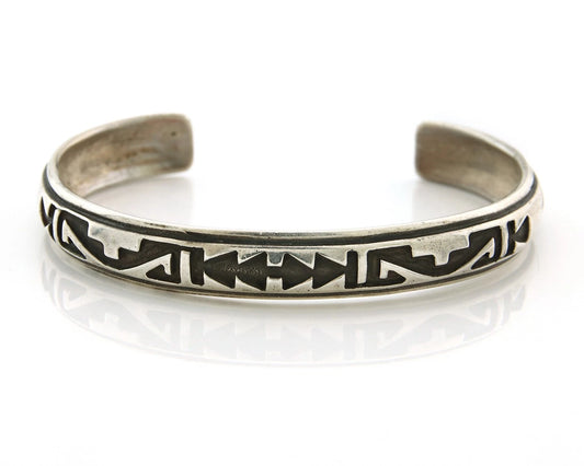 Navajo Cuff Bracelet 925 Sterling Silver Vintage Handmade Signed T Singer