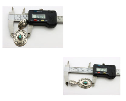 Navajo Handmade Earrings 925 Silver Blue Turquoise Artist Signed WT C.80s