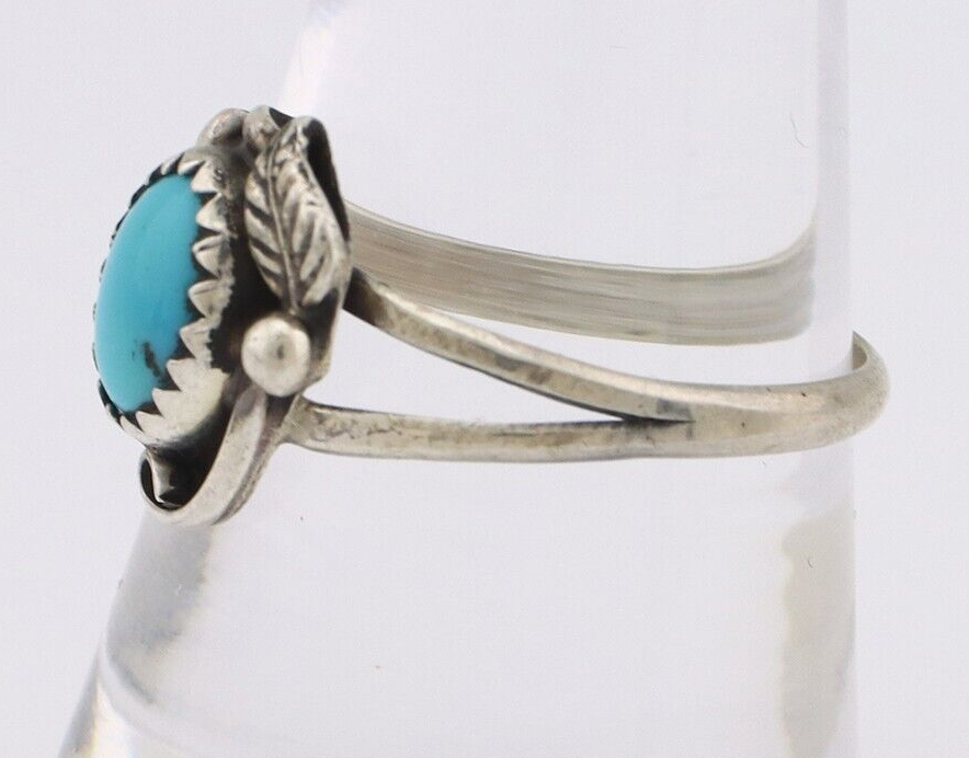 Navajo Ring 925 Silver Sleeping Beauty Turquoise Native American Artist C.80's