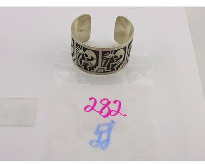 Navajo Kokopelli Bracelet 925 Silver Native American Artist Handmade C.80's