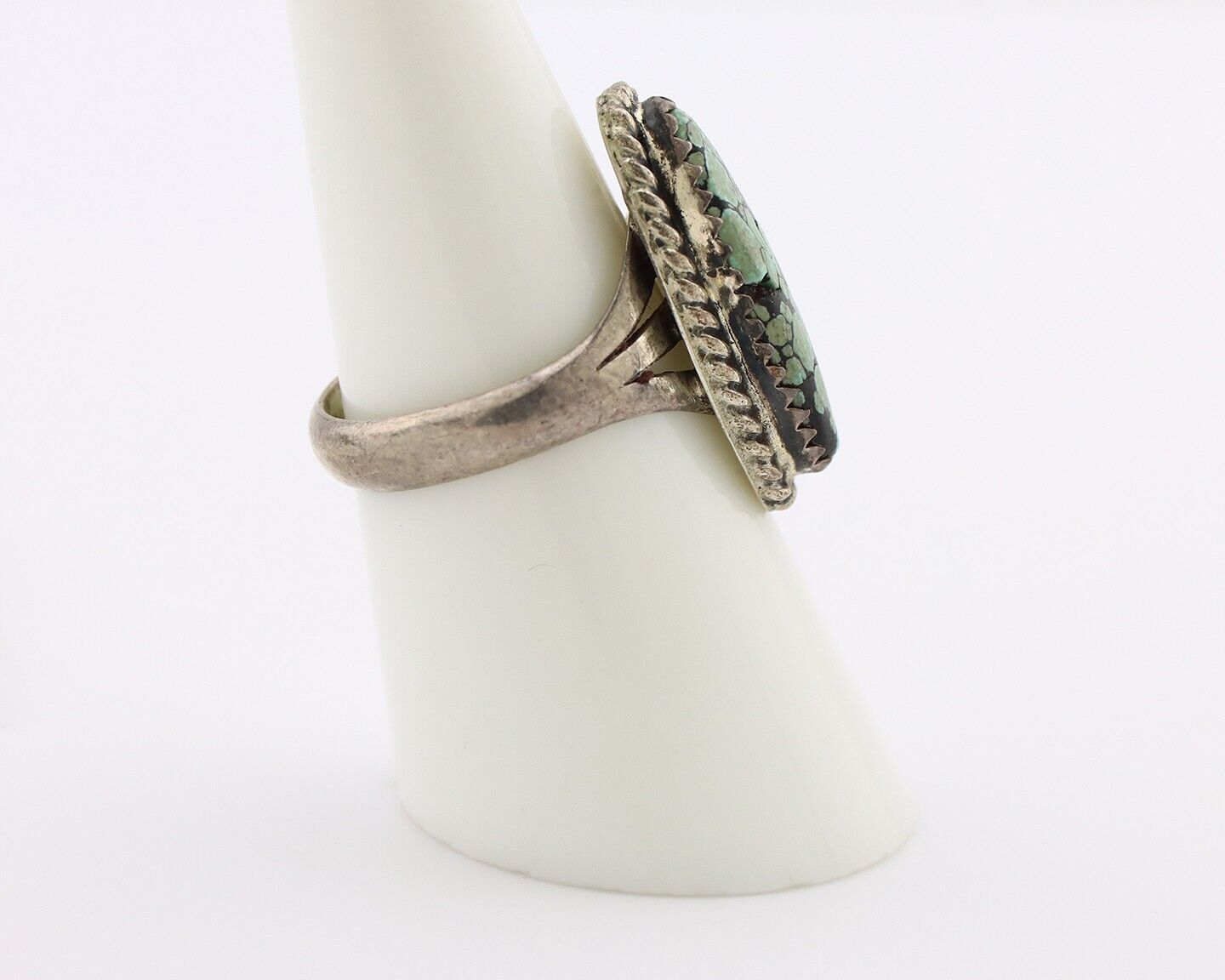 Navajo Ring 925 Silver Blue Turquoise Native American Artist C.80's
