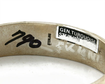 Early Artist David Freeland Inlaid Natural Gemstone .925 SOLID Silver Cuff