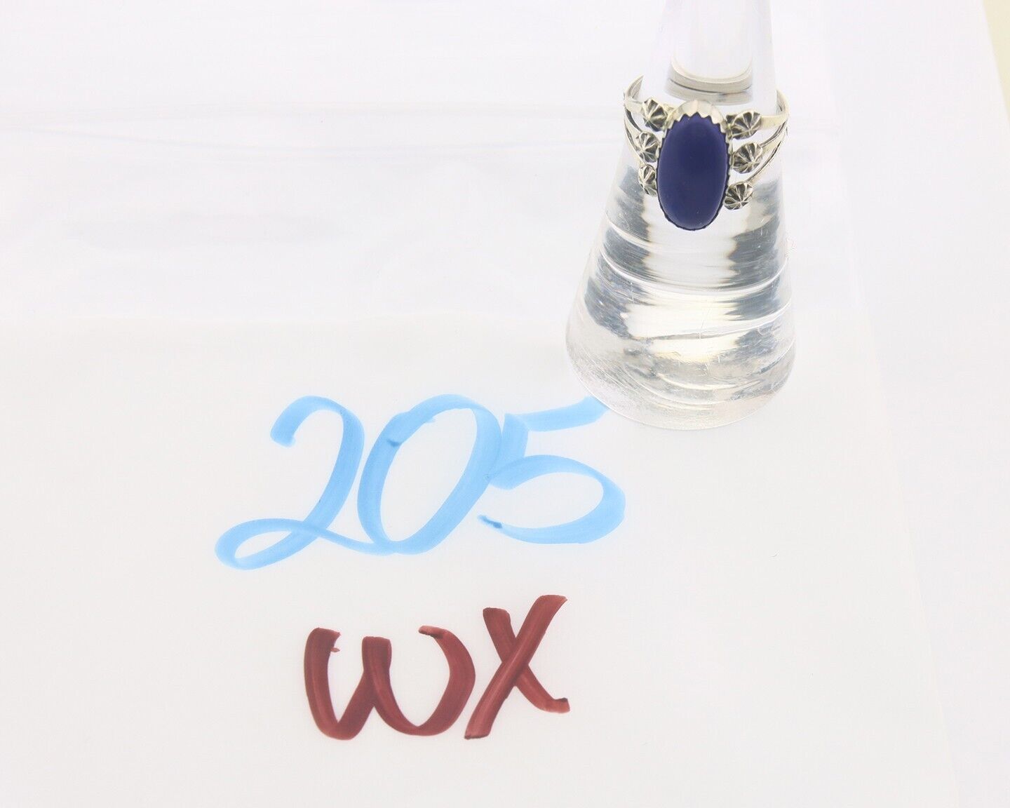 Navajo Ring 925 Sterling Natural Lapis Handmade Native Artist C.80's