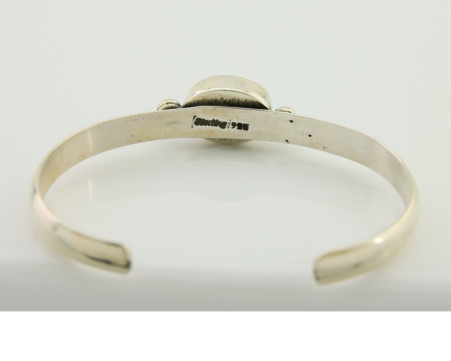 Navajo Cuff Bracelet Blue Turquoise 925 Silver Native American Artist C.80's