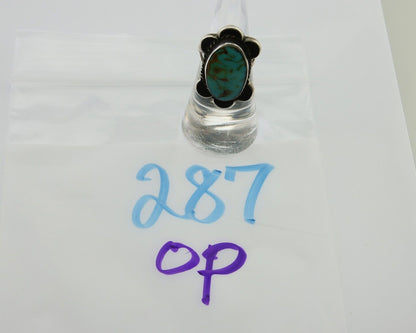 Navajo Handmade Ring 925 Silver Turquoise Native Artist C.80's