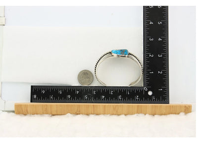 Navajo Cuff Bracelet Sterling Silver Natural Nevada Turquoise Native Vintage