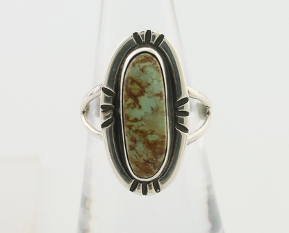 Navajo Ring 925 Silver Blue Gem Turquoise Native American Artist C.80's