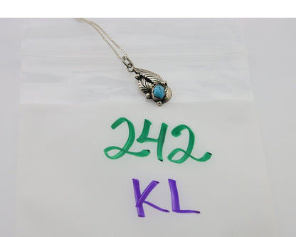 Navajo Necklace 925 Silver Natural Blue Turquoise Artist Signed Yazzie C.80's