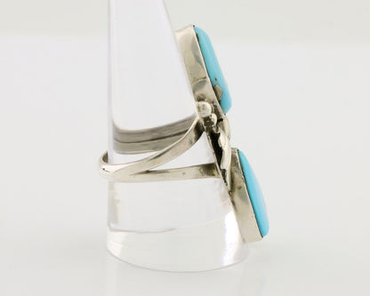 Navajo Ring 925 Silver Morenci Turquoise Signed B C.80's