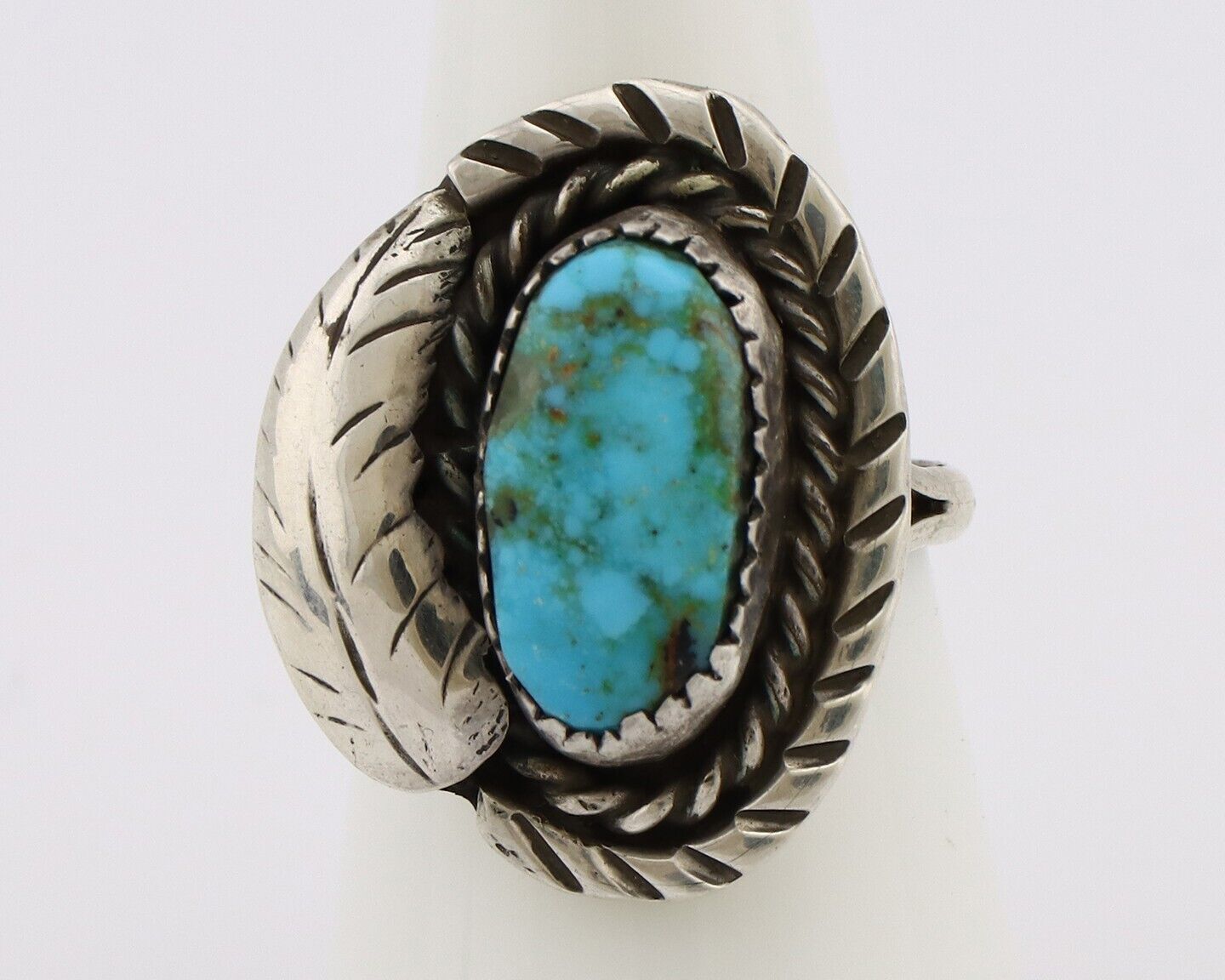 Navajo Handmade Ring 925 Silver Turquoise Native American Artist C.80's