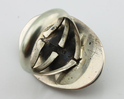 Navajo Ring 925 Silver Natural Blue Turquoise Signed M Montoya C.80's
