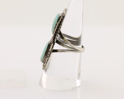 Navajo Handmade Ring 925 Silver Natural Tuquoise Native American Artist C.80's