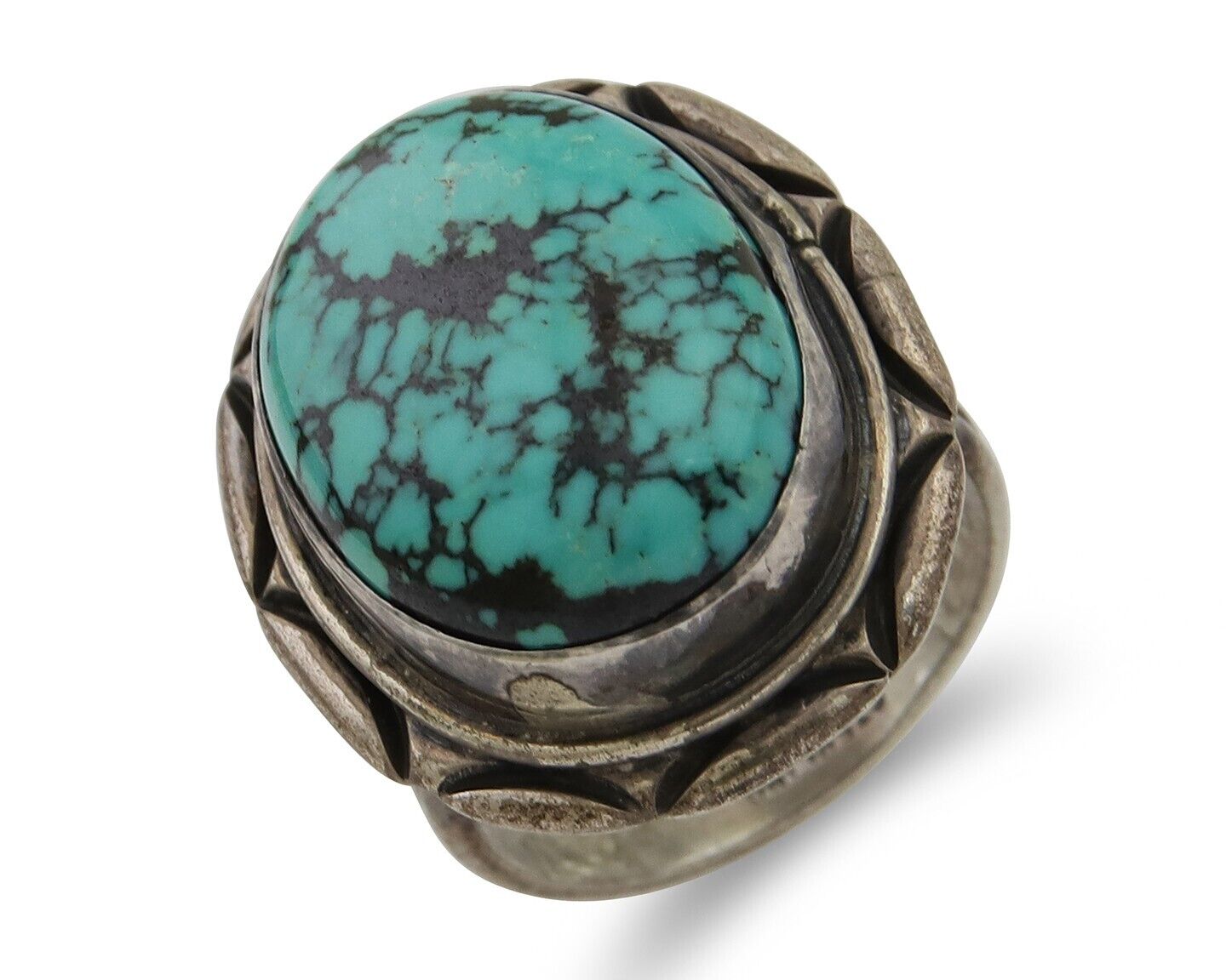 Navajo Handmade Ring 925 Silver Turquoise Native American Artist C.80's