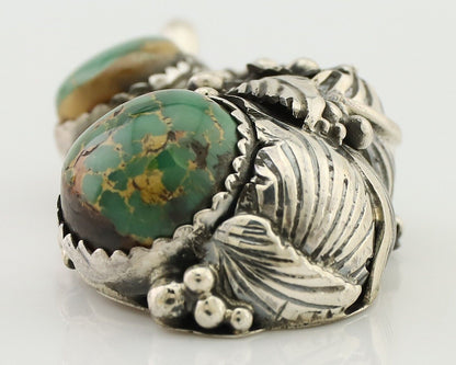 Navajo Pendant 925 Silver Natural Gem Turquoise Signed Tom Willeto C.80's