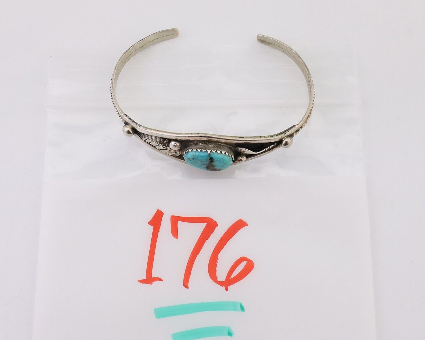 Navajo Handmade Bracelet 925 Silver Arizona Turquoise Native American C.80's