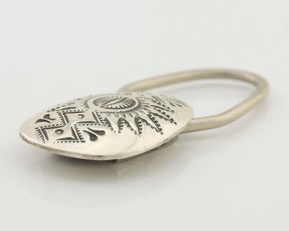 Navajo Hand Stamped Key Chain .925 Silver Handmade Native American Artist C.80's