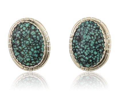 Navajo Earrings 925 Silver Mine 8 Turquoise Native American Artist C.80's