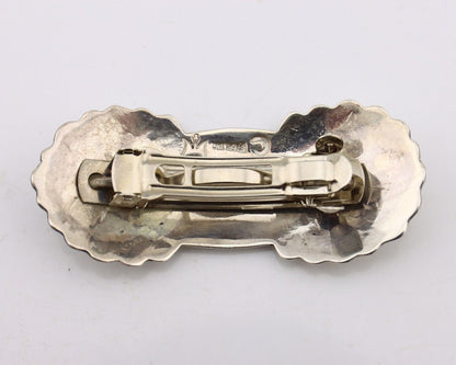Women's Navajo Hair Clip Hand Stamped 925 Silver Artist Signed C Montoya C.80's