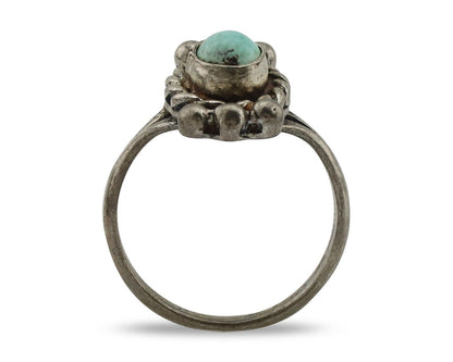 Navajo Ring 925 Silver Natural Blue Turquoise Native American Artist C.1980's