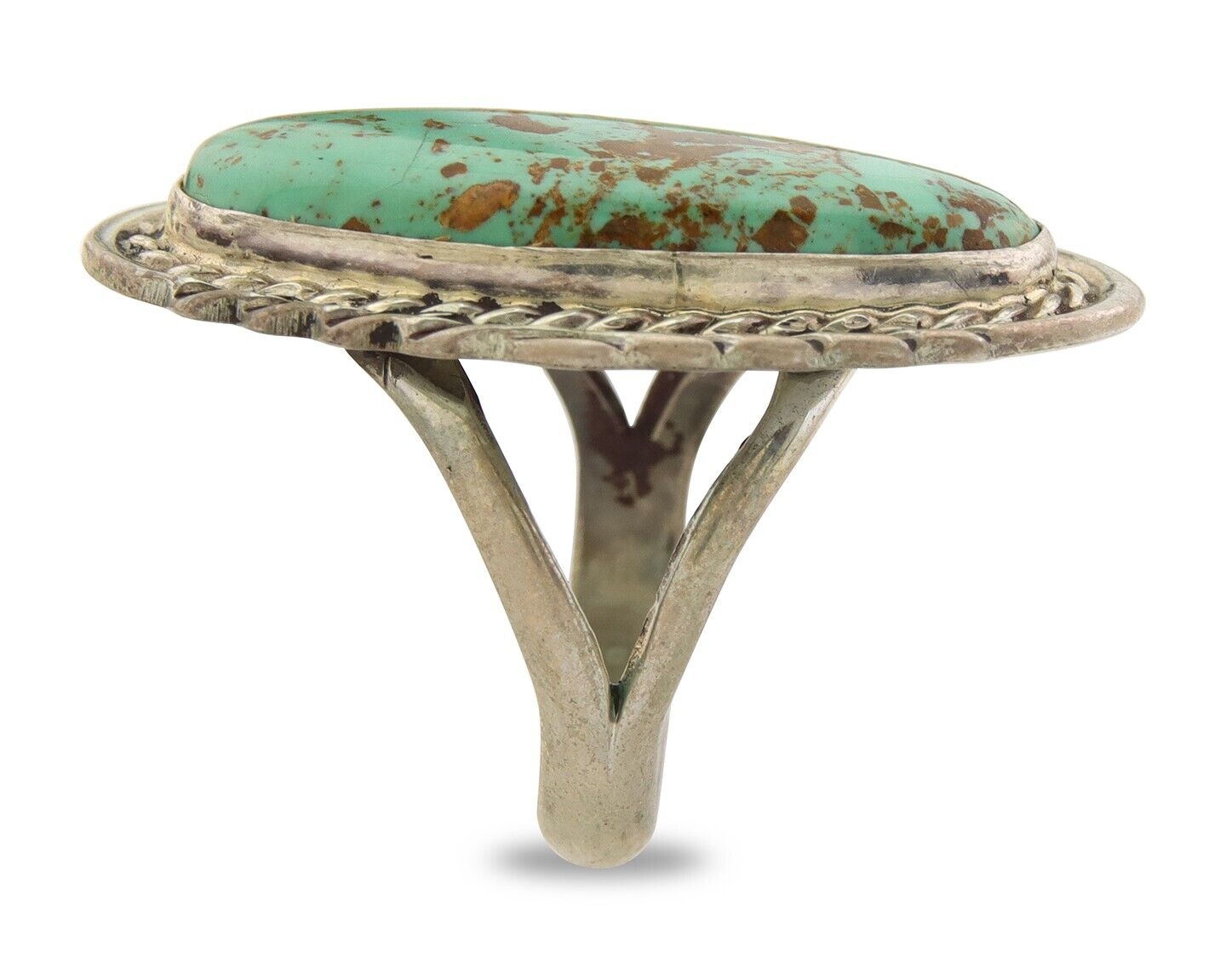 Navajo Ring 925 Sterling Turquoise Signed Billie Eagle C.80's Size 7.75