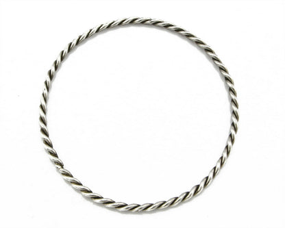 Navajo Rare Handmade 2 Row Braided .925 SOLID Sterling Silver Bracelet