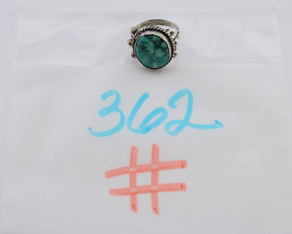 Navajo Ring 925 Silver Natural Blue Turquoise Artist Signed MC C.80's