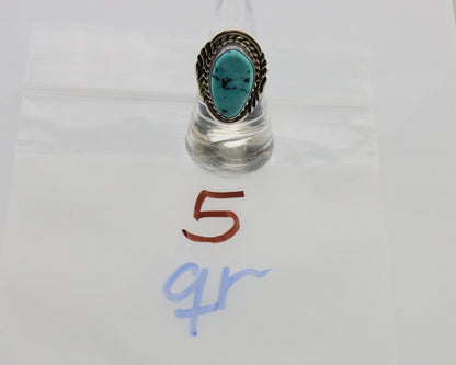Navajo Handmade Ring 925 Silver Turquoise Signed Billy Eagle C.80's