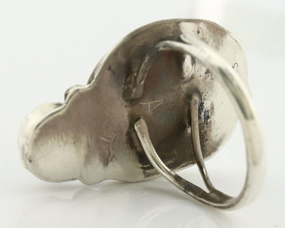 Navajo 2 Stone Ring 925 Silver Kingman Turquoise Native American Artist C.80's