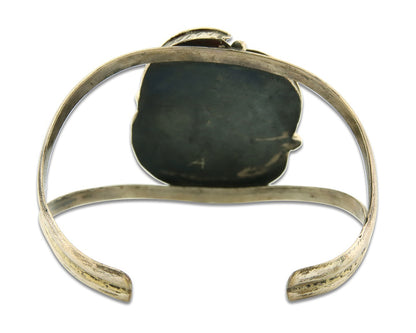 Vintage Navajo Bracelet 925 Silver Natural Aqua Turquoise Native American Artist