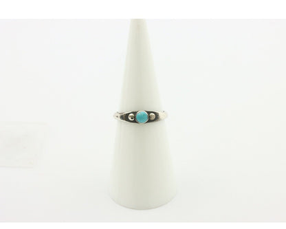Navajo Ring .925 Silver Sleeping Beauty Turquoise Native American Artist C.80's
