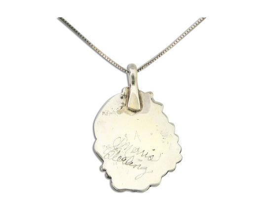 Navajo Necklace 925 Silver Natural Turquoise Artist Signed Justin Morris C.80's