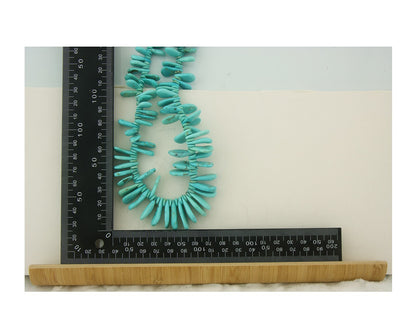 Vintage Bead Necklace 925 Silver Natural Blue Turquoise Handmade Santo Domingo