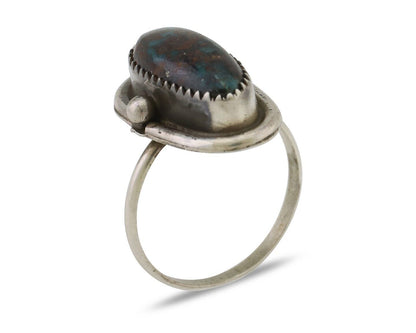 Navajo Ring 925 Silver Natural Turquoise Signed Henrietta Yesele C.80's